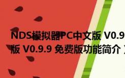 NDS模拟器PC中文版 V0.9.9 免费版（NDS模拟器PC中文版 V0.9.9 免费版功能简介）