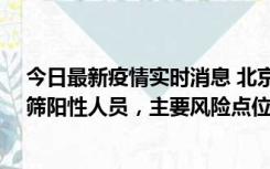 今日最新疫情实时消息 北京通州新增1例确诊病例和5例初筛阳性人员，主要风险点位公布