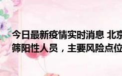 今日最新疫情实时消息 北京通州新增1例确诊病例和5例初筛阳性人员，主要风险点位公布