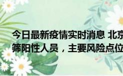 今日最新疫情实时消息 北京通州新增1例确诊病例和5例初筛阳性人员，主要风险点位公布