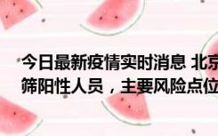 今日最新疫情实时消息 北京通州新增1例确诊病例和5例初筛阳性人员，主要风险点位公布