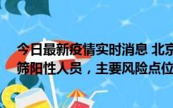 今日最新疫情实时消息 北京通州新增1例确诊病例和5例初筛阳性人员，主要风险点位公布