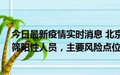 今日最新疫情实时消息 北京通州新增1例确诊病例和5例初筛阳性人员，主要风险点位公布