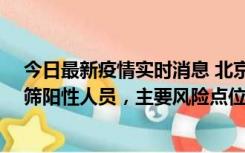 今日最新疫情实时消息 北京通州新增1例确诊病例和5例初筛阳性人员，主要风险点位公布