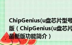 ChipGenius(u盘芯片型号检测工具) V4.20.1107 绿色最新版（ChipGenius(u盘芯片型号检测工具) V4.20.1107 绿色最新版功能简介）