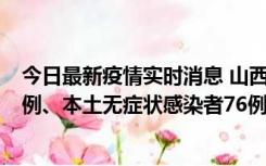 今日最新疫情实时消息 山西10月24日新增本土确诊病例70例、本土无症状感染者76例