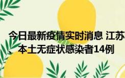 今日最新疫情实时消息 江苏10月24日新增本土确诊病例1例、本土无症状感染者14例