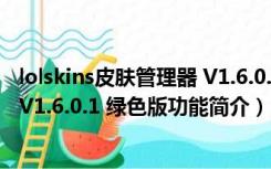 lolskins皮肤管理器 V1.6.0.1 绿色版（lolskins皮肤管理器 V1.6.0.1 绿色版功能简介）