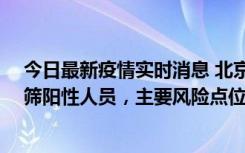 今日最新疫情实时消息 北京通州新增1例确诊病例和5例初筛阳性人员，主要风险点位公布