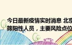 今日最新疫情实时消息 北京通州新增1例确诊病例和5例初筛阳性人员，主要风险点位公布