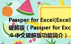 Passper for Excel(Excel表格密码破解工具) V3.2.0 中文破解版（Passper for Excel(Excel表格密码破解工具) V3.2.0 中文破解版功能简介）