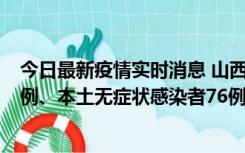 今日最新疫情实时消息 山西10月24日新增本土确诊病例70例、本土无症状感染者76例