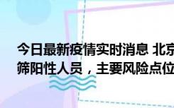 今日最新疫情实时消息 北京通州新增1例确诊病例和5例初筛阳性人员，主要风险点位公布