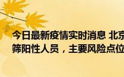 今日最新疫情实时消息 北京通州新增1例确诊病例和5例初筛阳性人员，主要风险点位公布