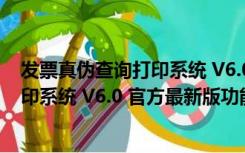 发票真伪查询打印系统 V6.0 官方最新版（发票真伪查询打印系统 V6.0 官方最新版功能简介）