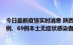 今日最新疫情实时消息 陕西10月24日新增17例本土确诊病例、69例本土无症状感染者