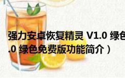 强力安卓恢复精灵 V1.0 绿色免费版（强力安卓恢复精灵 V1.0 绿色免费版功能简介）