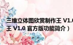 三维立体图欣赏制作王 V1.0 官方版（三维立体图欣赏制作王 V1.0 官方版功能简介）