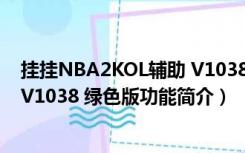 挂挂NBA2KOL辅助 V1038 绿色版（挂挂NBA2KOL辅助 V1038 绿色版功能简介）