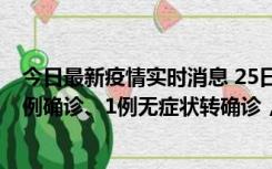 今日最新疫情实时消息 25日0至21时，新疆乌鲁木齐新增5例确诊、1例无症状转确诊，新增本土无症状73例