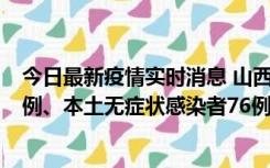 今日最新疫情实时消息 山西10月24日新增本土确诊病例70例、本土无症状感染者76例