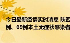 今日最新疫情实时消息 陕西10月24日新增17例本土确诊病例、69例本土无症状感染者