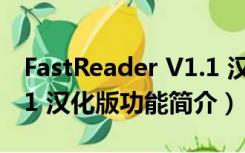 FastReader V1.1 汉化版（FastReader V1.1 汉化版功能简介）