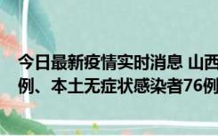 今日最新疫情实时消息 山西10月24日新增本土确诊病例70例、本土无症状感染者76例