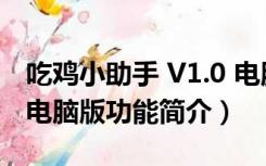 吃鸡小助手 V1.0 电脑版（吃鸡小助手 V1.0 电脑版功能简介）