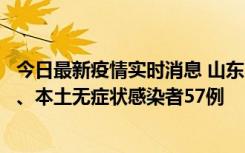 今日最新疫情实时消息 山东10月25日新增本土确诊病例1例、本土无症状感染者57例