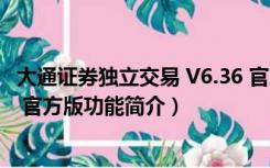 大通证券独立交易 V6.36 官方版（大通证券独立交易 V6.36 官方版功能简介）