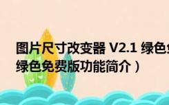 图片尺寸改变器 V2.1 绿色免费版（图片尺寸改变器 V2.1 绿色免费版功能简介）