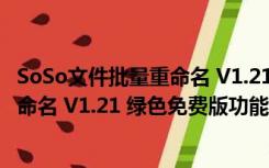 SoSo文件批量重命名 V1.21 绿色免费版（SoSo文件批量重命名 V1.21 绿色免费版功能简介）