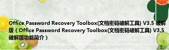 Office Password Recovery Toolbox 4 2 Registration Code