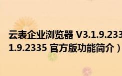 云表企业浏览器 V3.1.9.2335 官方版（云表企业浏览器 V3.1.9.2335 官方版功能简介）