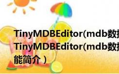 TinyMDBEditor(mdb数据库编辑器) V1.1.9 绿色中文版（TinyMDBEditor(mdb数据库编辑器) V1.1.9 绿色中文版功能简介）