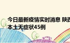 今日最新疫情实时消息 陕西10月25日新增本土确诊12例、本土无症状45例