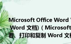 Microsoft Office Word Viewer 2003 (查看、打印和复制 Word 文档)（Microsoft Office Word Viewer 2003 (查看、打印和复制 Word 文档)功能简介）