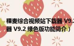 稞麦综合视频站下载器 V9.2 绿色版（稞麦综合视频站下载器 V9.2 绿色版功能简介）