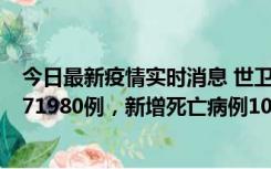 今日最新疫情实时消息 世卫组织：全球新增新冠确诊病例371980例，新增死亡病例1037例