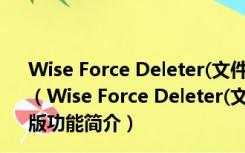 Wise Force Deleter(文件强制粉碎工具) V1.5.3.54 官方版（Wise Force Deleter(文件强制粉碎工具) V1.5.3.54 官方版功能简介）