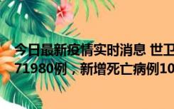 今日最新疫情实时消息 世卫组织：全球新增新冠确诊病例371980例，新增死亡病例1037例