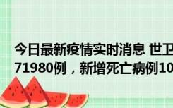 今日最新疫情实时消息 世卫组织：全球新增新冠确诊病例371980例，新增死亡病例1037例