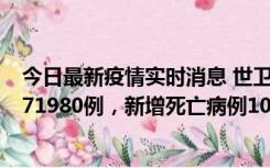 今日最新疫情实时消息 世卫组织：全球新增新冠确诊病例371980例，新增死亡病例1037例