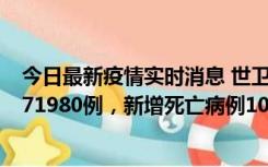 今日最新疫情实时消息 世卫组织：全球新增新冠确诊病例371980例，新增死亡病例1037例