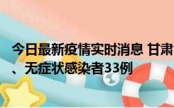 今日最新疫情实时消息 甘肃10月30日新增本土确诊病例3例、无症状感染者33例