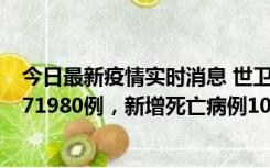 今日最新疫情实时消息 世卫组织：全球新增新冠确诊病例371980例，新增死亡病例1037例