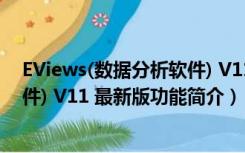 EViews(数据分析软件) V11 最新版（EViews(数据分析软件) V11 最新版功能简介）