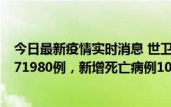 今日最新疫情实时消息 世卫组织：全球新增新冠确诊病例371980例，新增死亡病例1037例