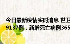 今日最新疫情实时消息 世卫组织：全球新增新冠确诊病例79137例，新增死亡病例365例